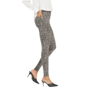 SPANX TAUPE SNAKESKIN PRINT ANKLE LEGGINGS SZ L